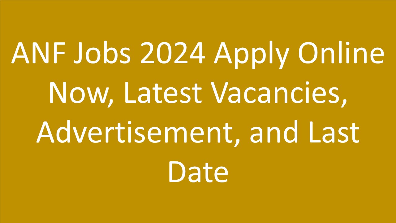 ANF Jobs 2024 Apply Online Now