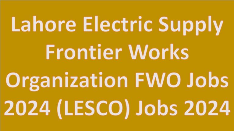 Frontier Works Organization FWO Jobs 2024