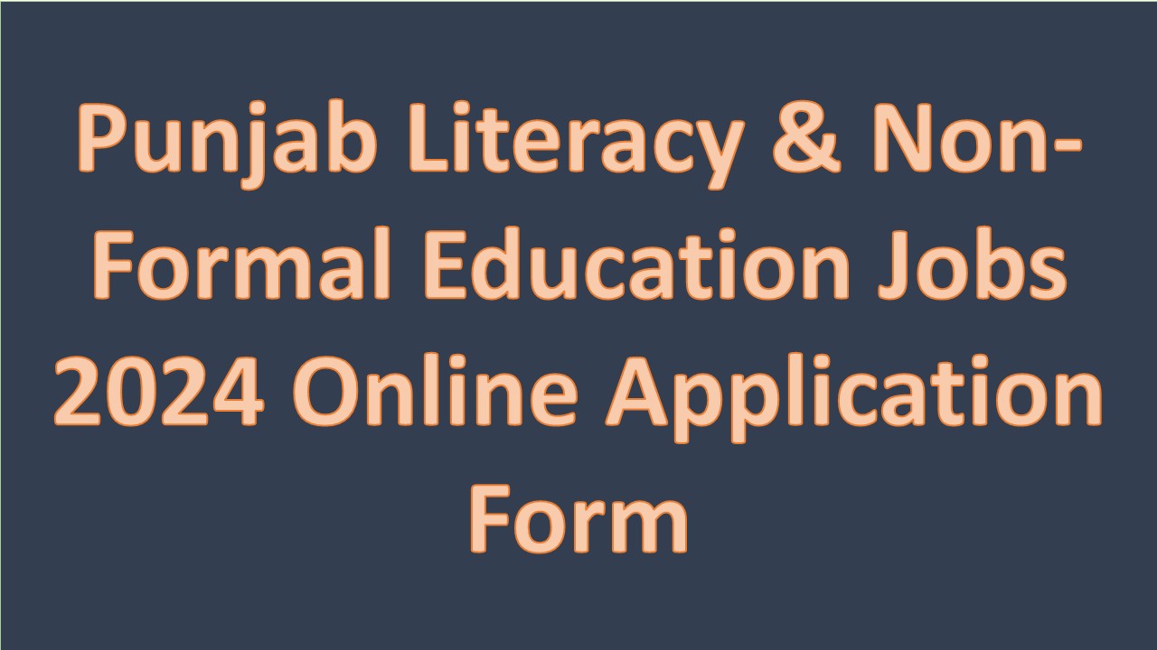 Punjab Literacy & Non-Formal Education Jobs 2024 Online Application Form