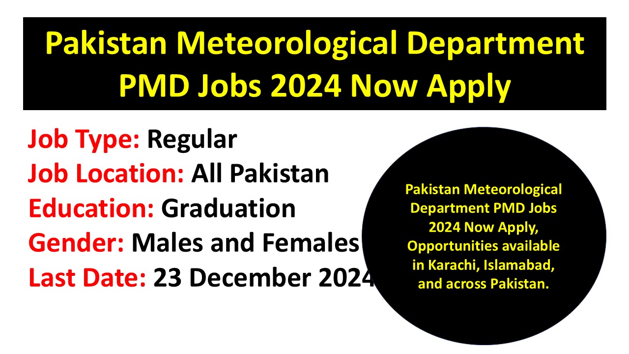 Pakistan Meteorological Department PMD Jobs 2024