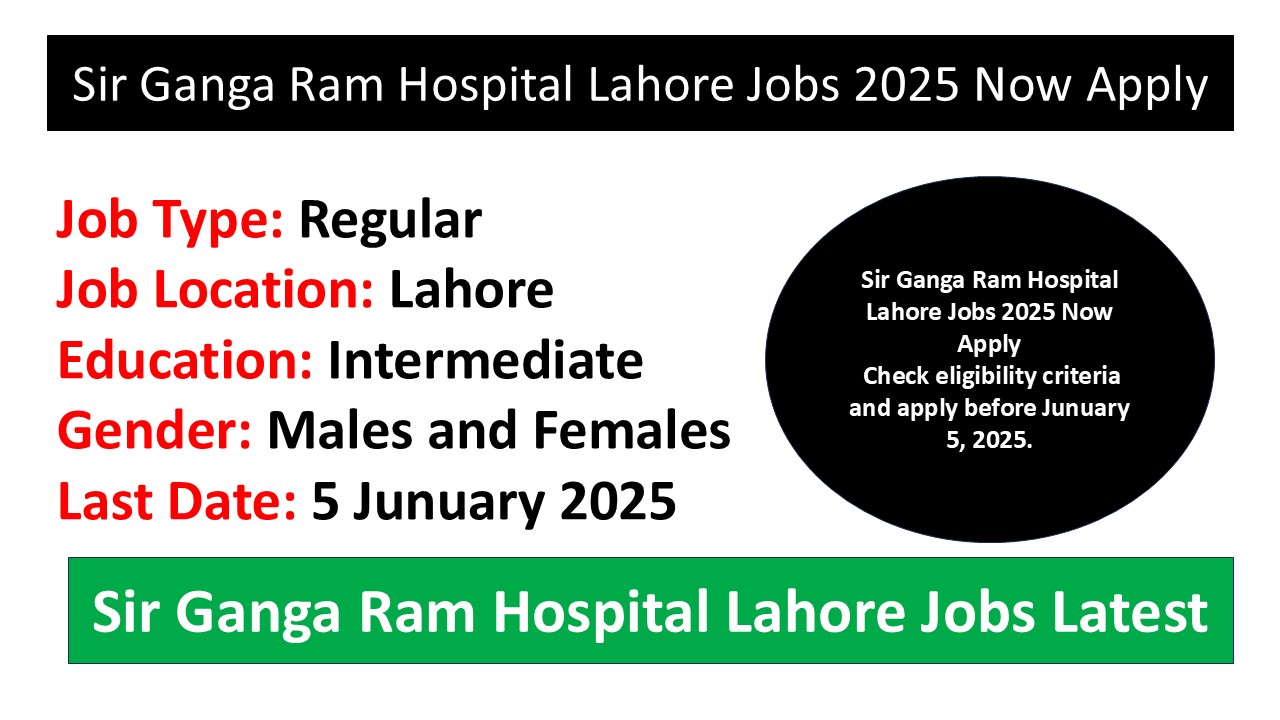 Sir Ganga Ram Hospital Lahore Jobs 2025