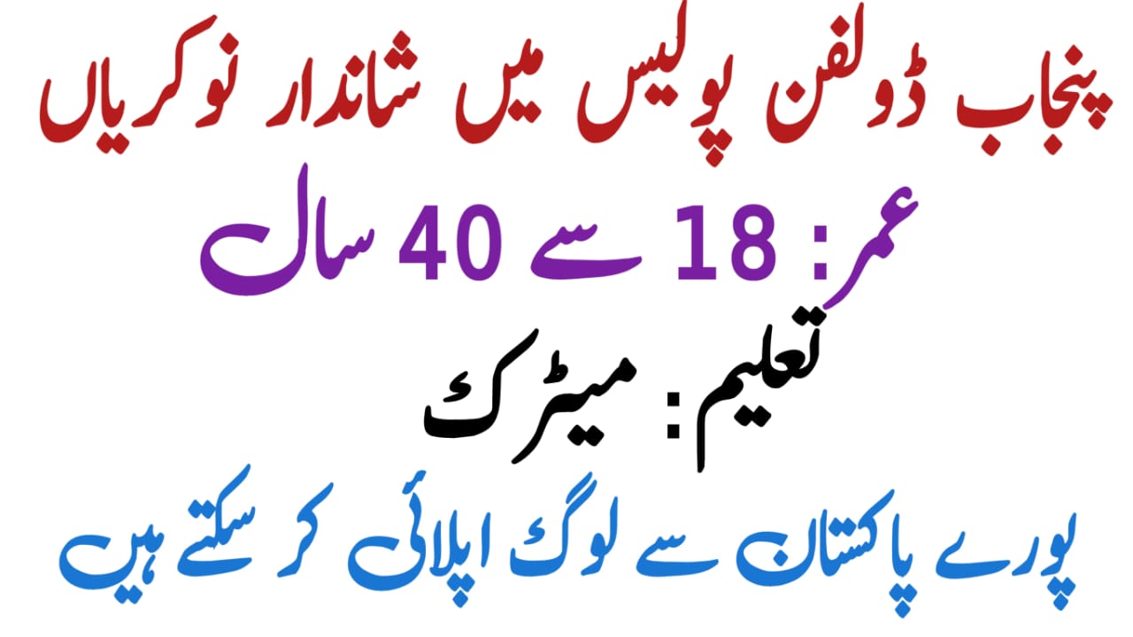 Punjab Dolphin Police Jobs 2025